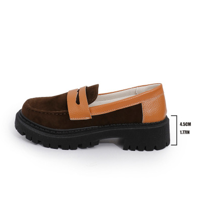 Women's fashionable thick-soled slip-on loafers