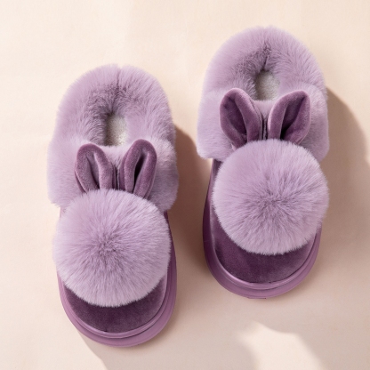 Women's plush warm rabbit slippers