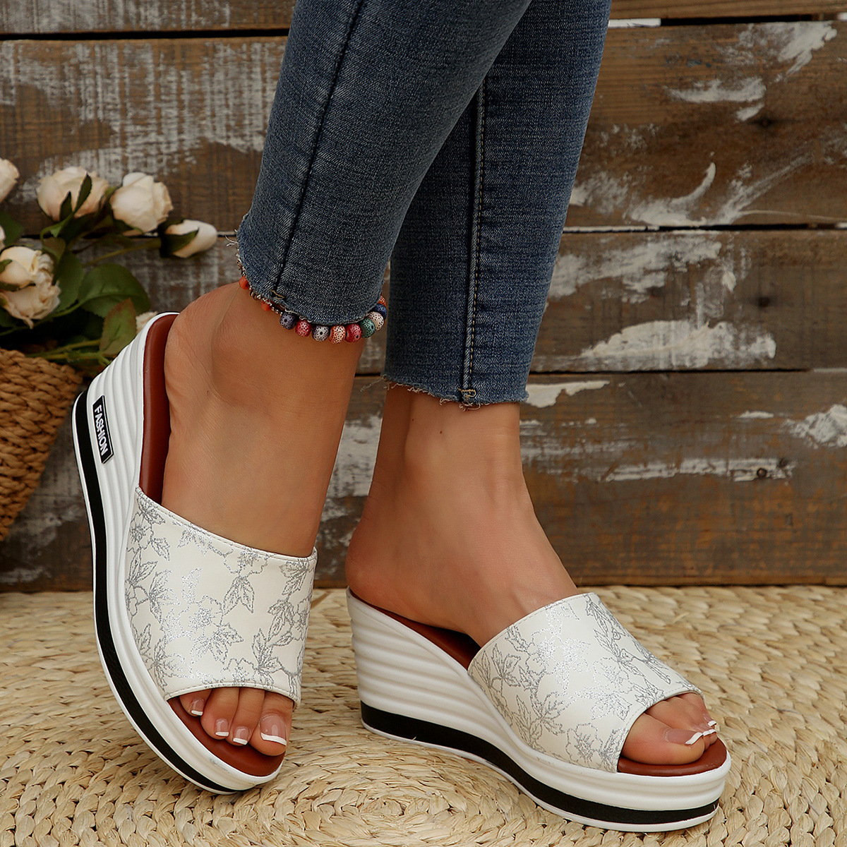 🔥HOT SALE🔥Ladies summer new fashion wedge slippers - Buy 2 get free shipping