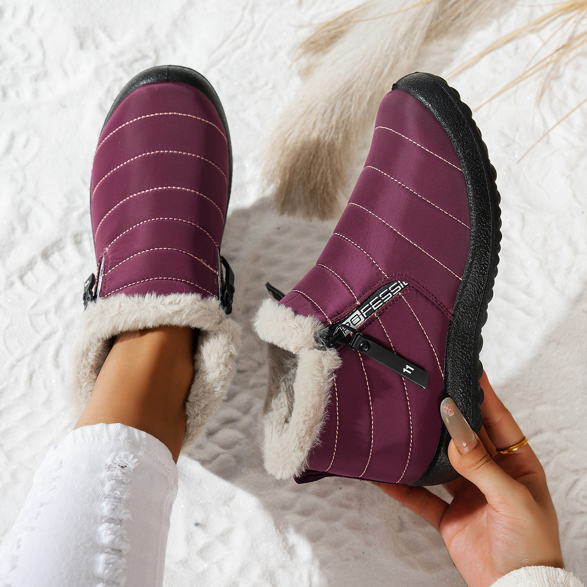 Women's/Men's Waterproof Warm Side Zipper Winter Boots