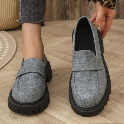 Women's thick-soled comfortable slip-on loafers