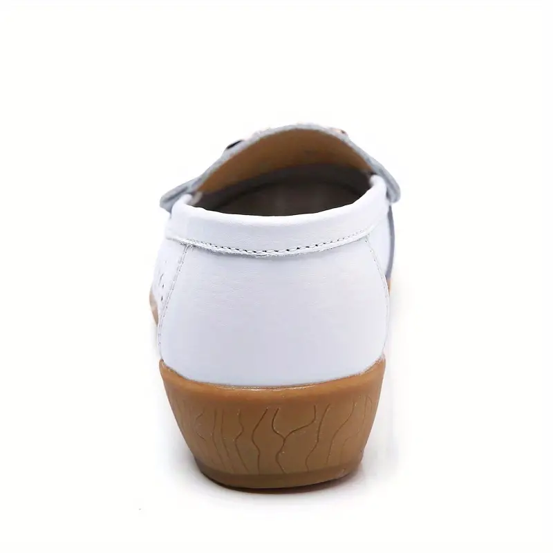 Women's Hollow Out Design Leather Wedge Heeled Slip-on Sandals- Buy 2 Free Shipping