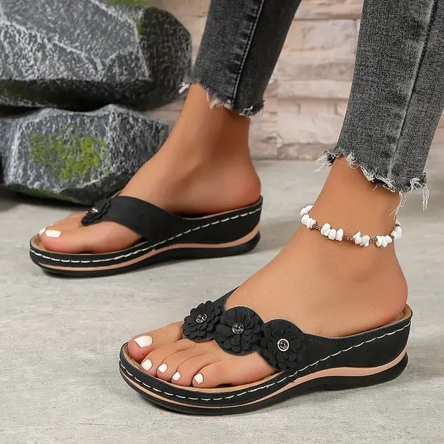 🔥Trending 2024 🔥 PREMIUM Women’s Orthopedic Arch Support Flowers Clip Toe Sandals