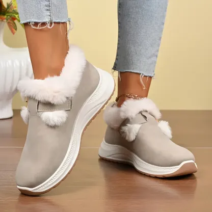 Women's winter plush non-slip waterproof snow boots