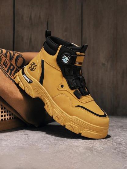 Men's High-Top British Style Work Anti-Slip Durable Shoes，hiking boots