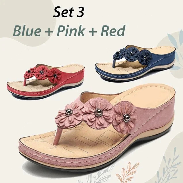 🔥Trending 2024 🔥 PREMIUM Women’s Orthopedic Arch Support Flowers Clip Toe Sandals