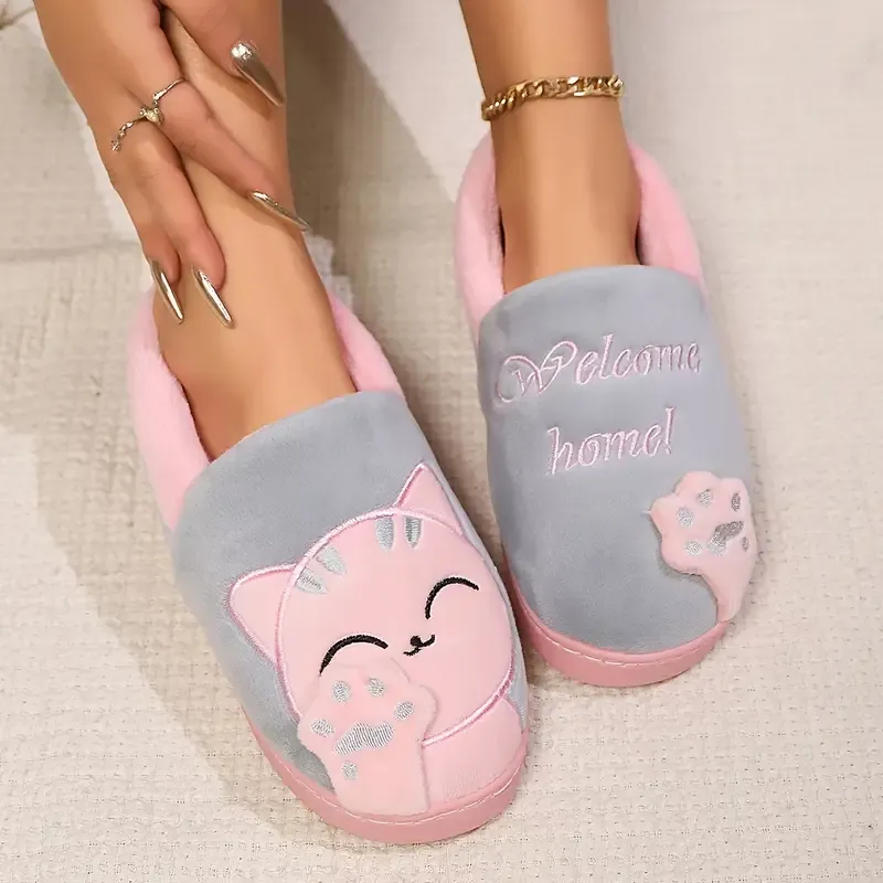 Women's cartoon lucky cat warm cotton shoes