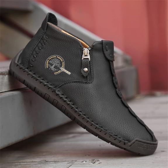 Women's Casual Fashion Non-slip Leather Medieval Slip-on Boots