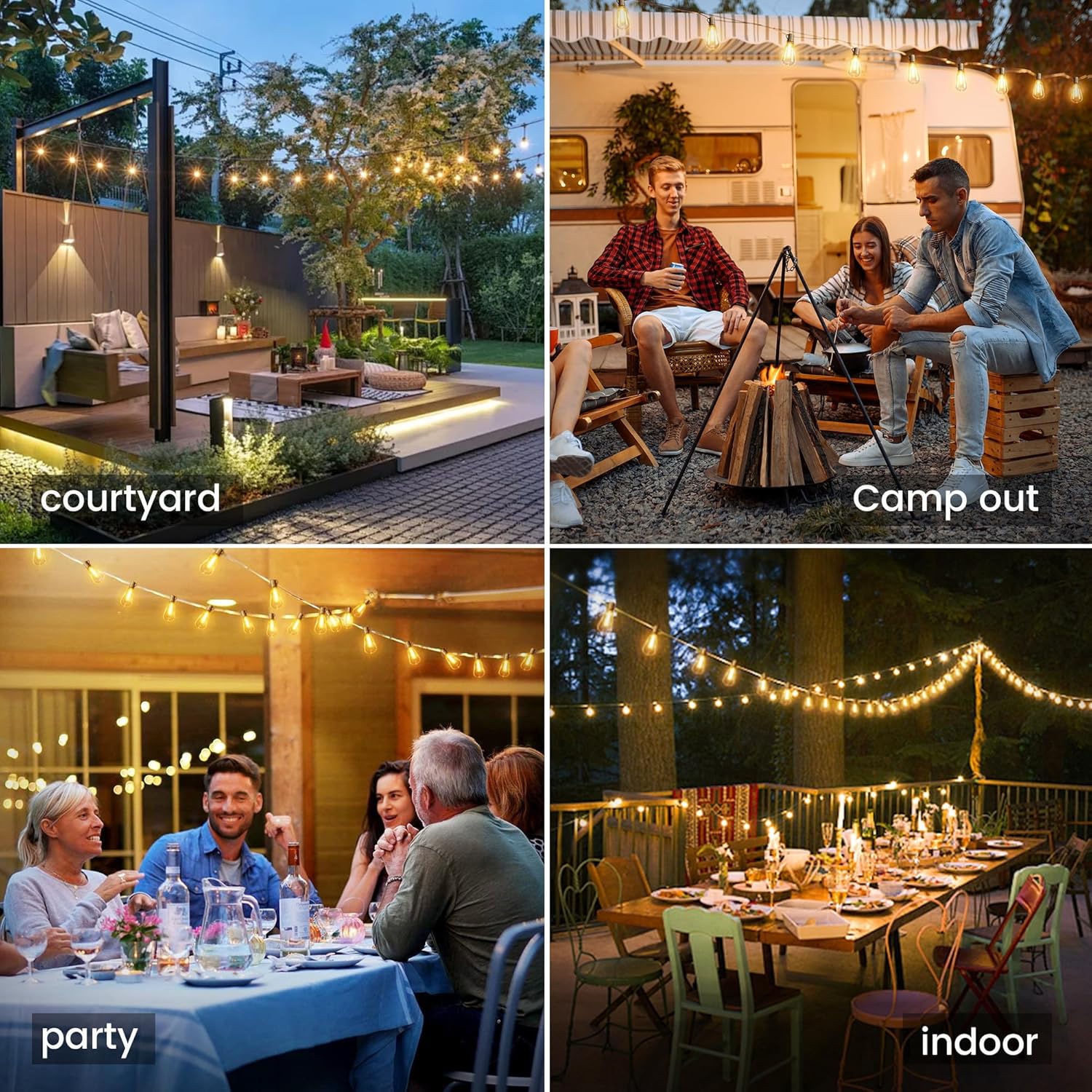 120FT Solar String Lights Outdoor with Remote, 2200K Soft Warm Patio Lights with 52 Shatterproof ST38 Tear-Drop LED Filament Bulbs, Dimmable Outside Edison Hanging Light for Backyard Deck Roof