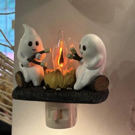 🔥Christmas Sale-3D Snowman Campfire Night Light,Christmas Eve Campfire Flickering Night Light-PLAWLTD