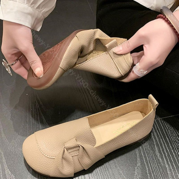  Women's leather soft-soled non-slip shoes
