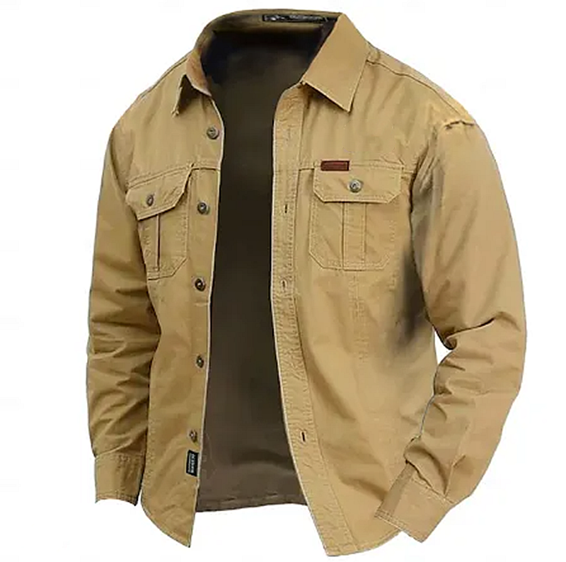 2024 New Cow Print Casual Men's Work Shirt Cargo Shirt