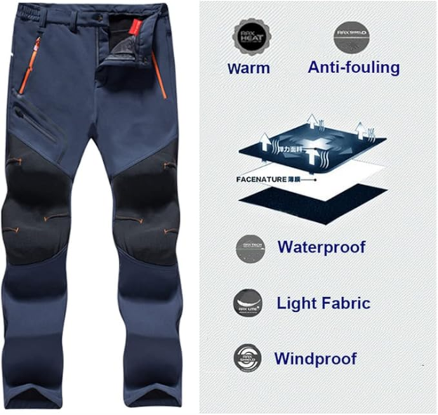 Men's Fleece-Lined Waterproof Cargo Pants – Plus Size Quick-Dry Winter Hiking Pants ❄️👖🌲