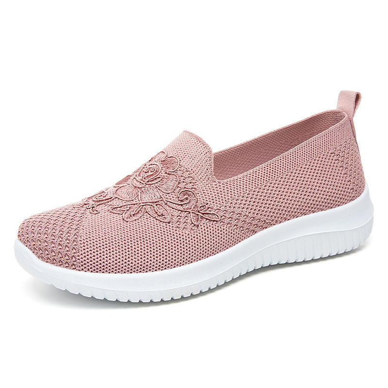 🔥Last Day 60% OFF-Women's Knitted Embroidery Casual Walking Sneakers,Lightweight Breathable Mesh Slip On Orthopedic Soft Sole Shoes (Buy 2 Free Shipping)-PLAWLTD
