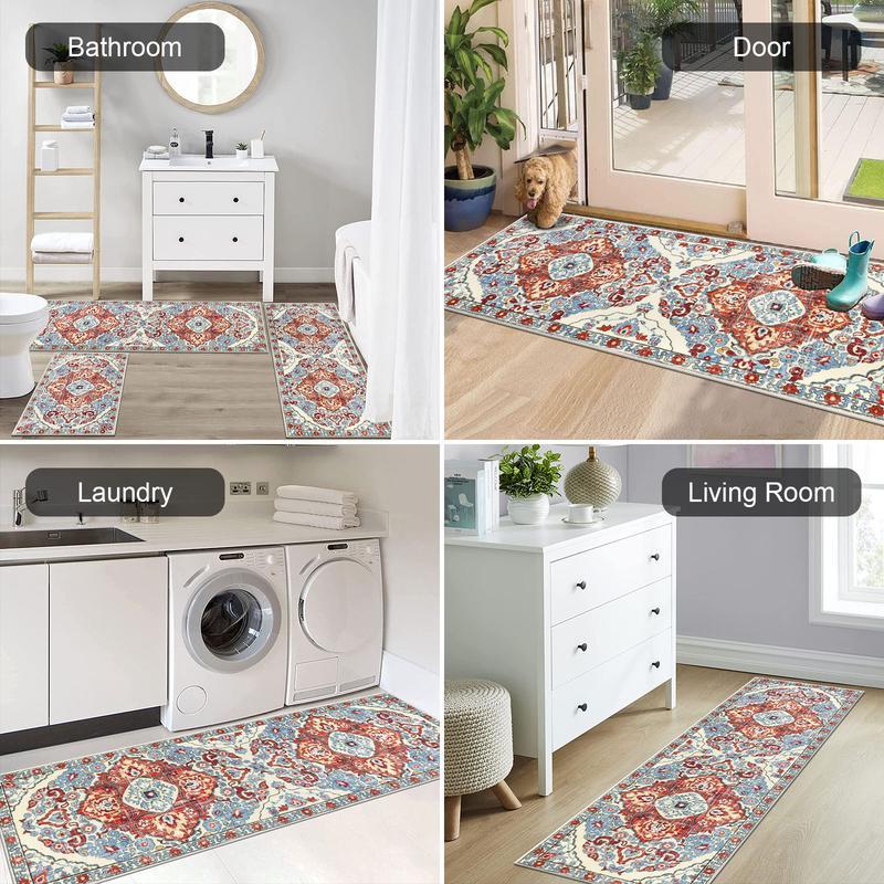 💖💖Boho Washable Kitchen Rugs Sets of 3 - Non Slip Kitchen Rugs-PLAWLTD