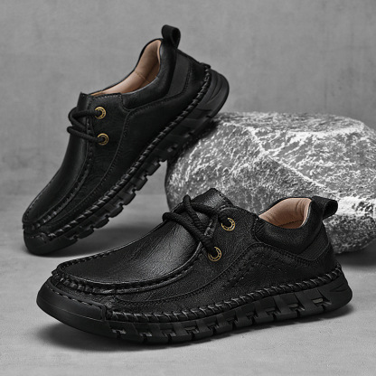 2025 Spring Men's Orthopedic Comfortable Genuine Leather Slip On Walking Shoes-PLAWLTD