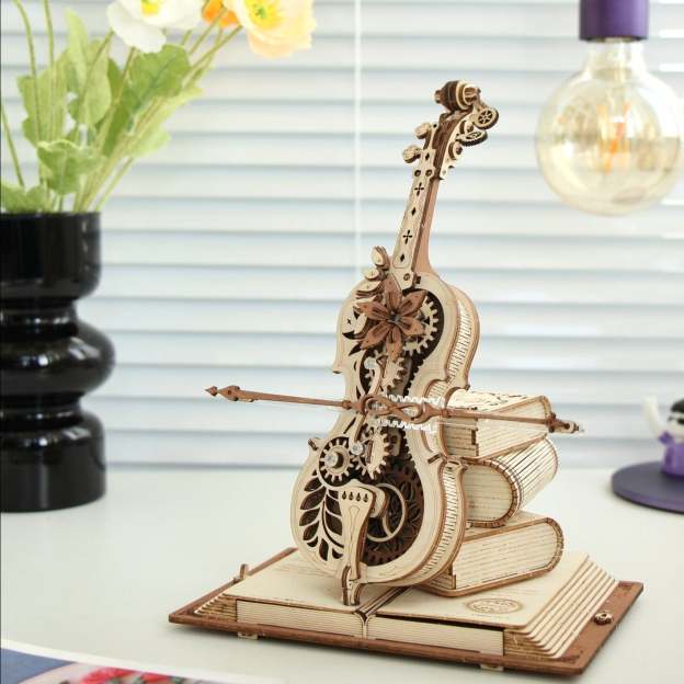 Magic Cello Mechanical 3D Wooden Music Box Puzzle