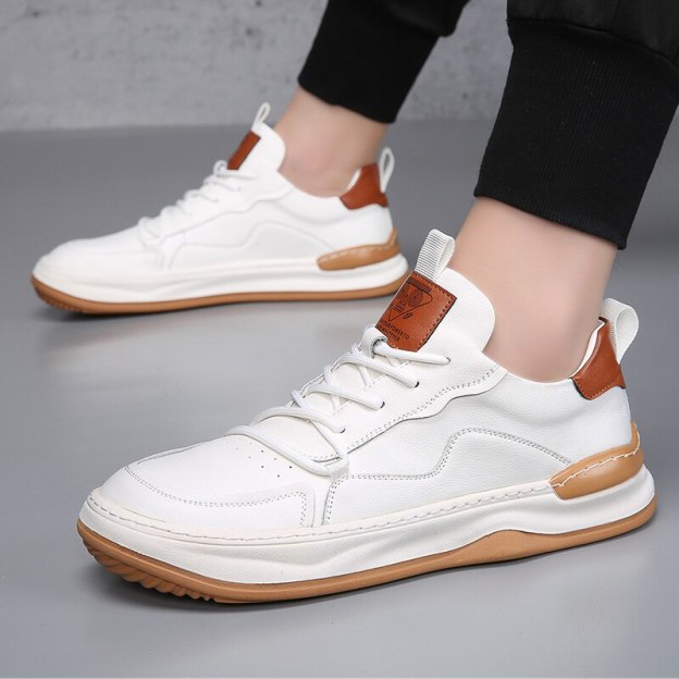 Men's Italian Genuine Leather Shoes Waterproof Anti-Slip Cushioned Sneaker