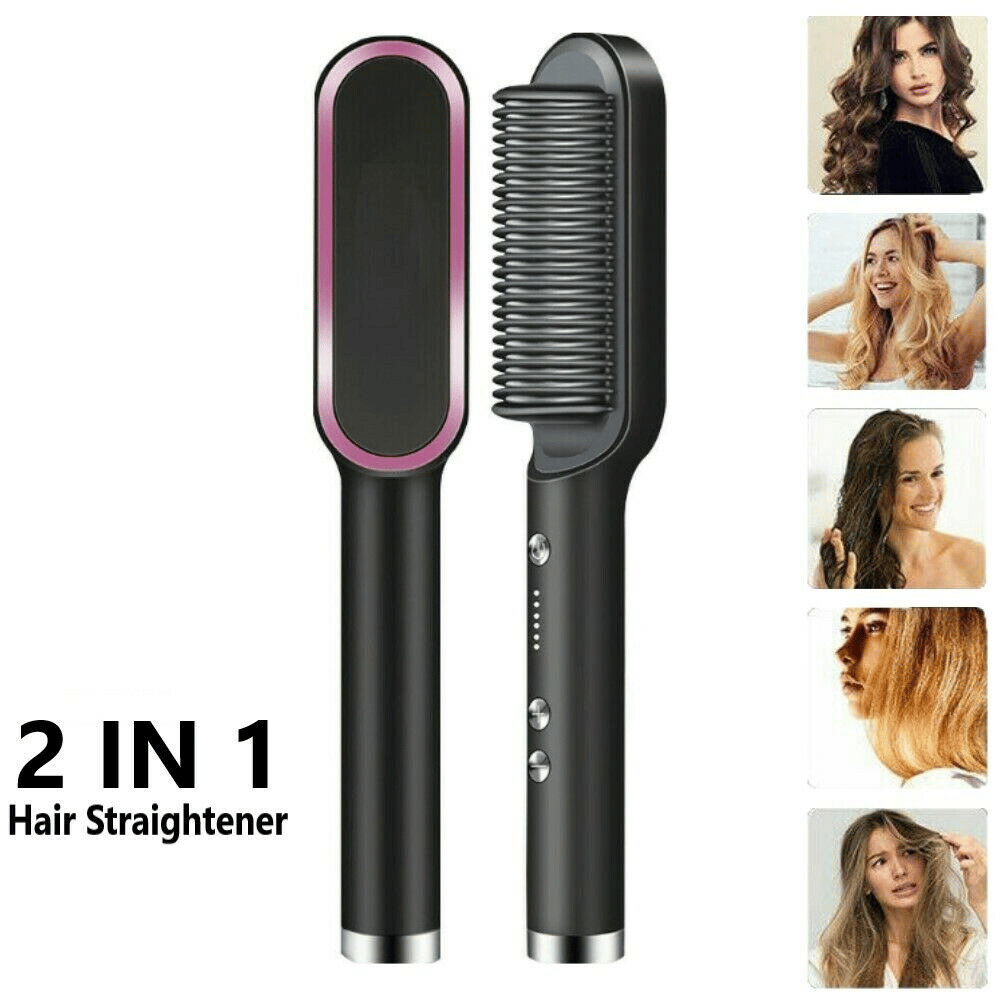 🎁Negative Ion Hair Straightener Brush-PLAWLTD