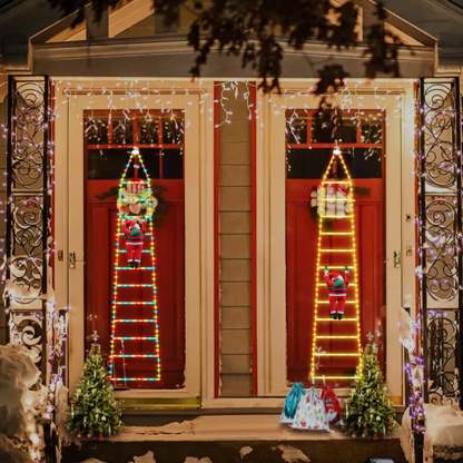 🎅🎄Christmas Decorative Ladder Lights with Climbing Santa Claus