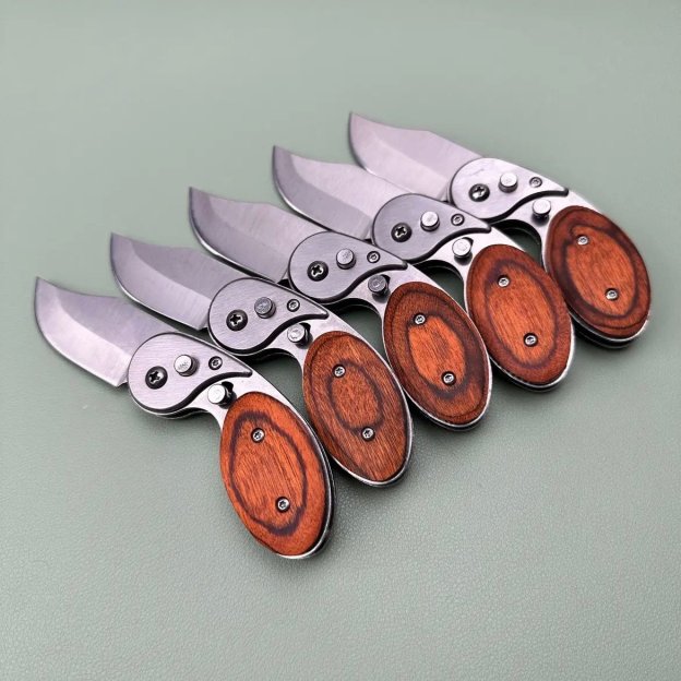 🎁LAST DAY SALE 70% OFF-Wood Handle Outdoor Mini Folding Knife For Camping And Survival-Best Gift