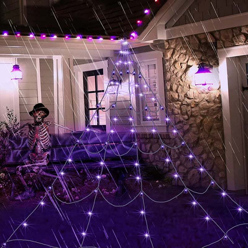 💥LAST DAY SALE 49% OFF-500CM Spider web Halloween Decorations Glowing Spider-PLAWLTD