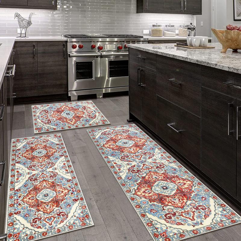 💖💖Boho Washable Kitchen Rugs Sets of 3 - Non Slip Kitchen Rugs-PLAWLTD