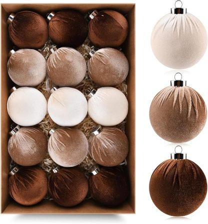 🎄15pcs Christmas Tree Ornaments Velvet Balls🎁