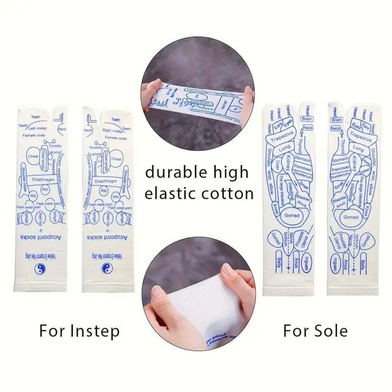 Reflexology Chart Socks with Trigger Point Massage Tool-PLAWLTD