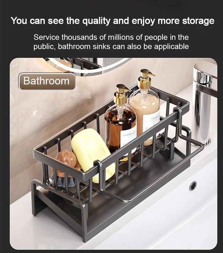 🌟 Say Goodbye to Clutter-49% OFF-✨ Stainless Steel Kitchen Sink Storage Rack – For a Neat, Organized Kitchen! 🌟