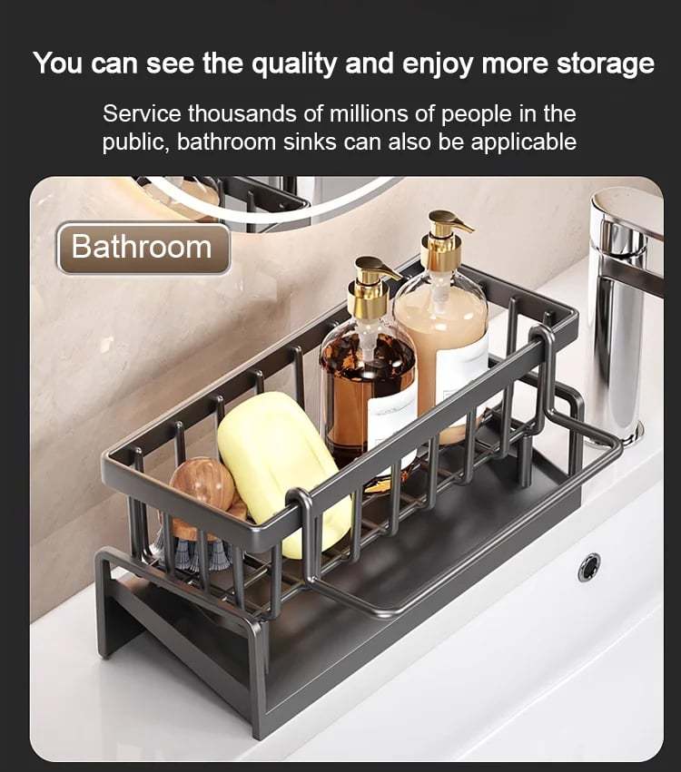 🌟 Say Goodbye to Clutter-49% OFF-✨ Stainless Steel Kitchen Sink Storage Rack – For a Neat, Organized Kitchen! 🌟-PLAWLTD