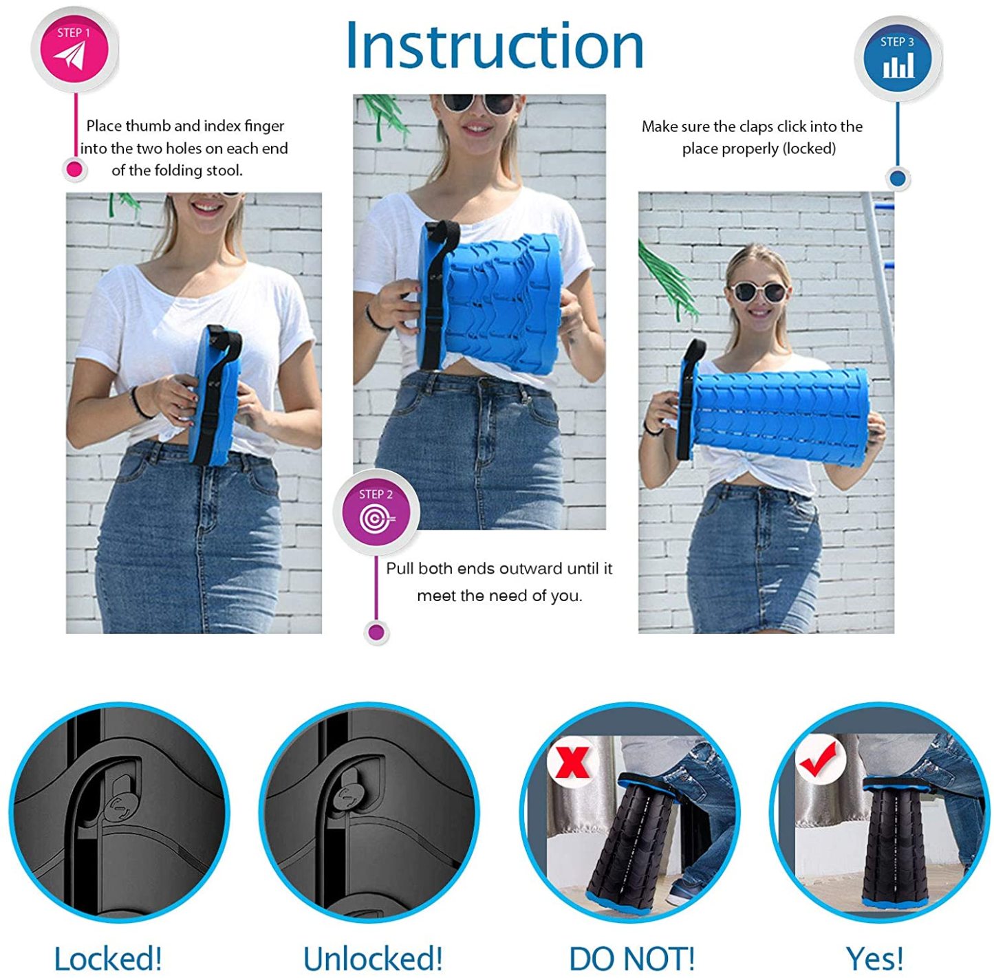 2025 Upgraded Retractable Folding Stool(🔥Semi-Annual Sale - 50% OFF + Buy 2 Free Shipping)