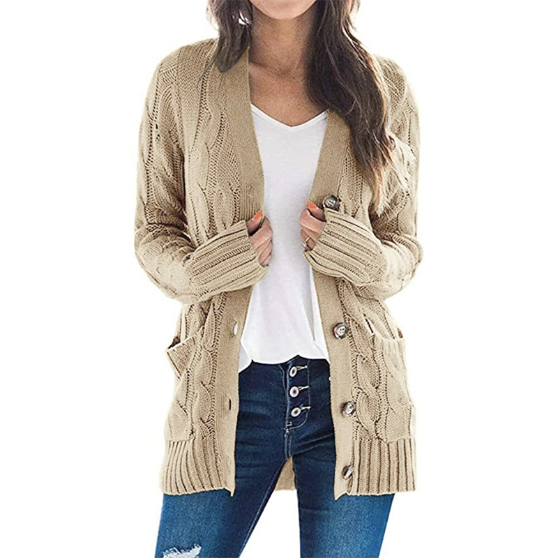 Wool Lovers’ Favorite – Women’s Wool Blend Button-Down Cardigan with Pockets