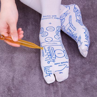 Reflexology Chart Socks with Trigger Point Massage Tool-PLAWLTD