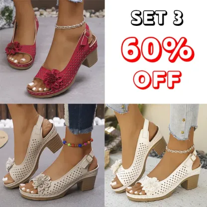 🔥Best Seller-Last Day Sale 60% OFF🔥 Buckled Square Heel Sandals for Women