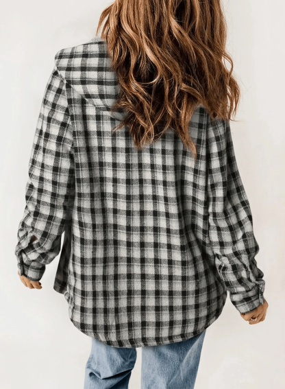 🔥Plaid Hooded Thick Plus Fleece Warm Jacket Coat (Buy 2 Free Shipping)