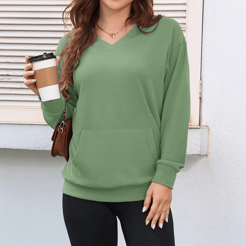 💃Women's Hatless V-Neck Hoodie with Pockets