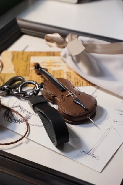 Crafted Leather Violin & Cello Keychain