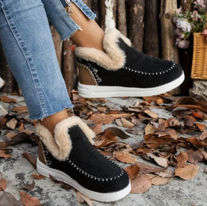 🥾Soft, plush slip-on sneakers for cozy feet