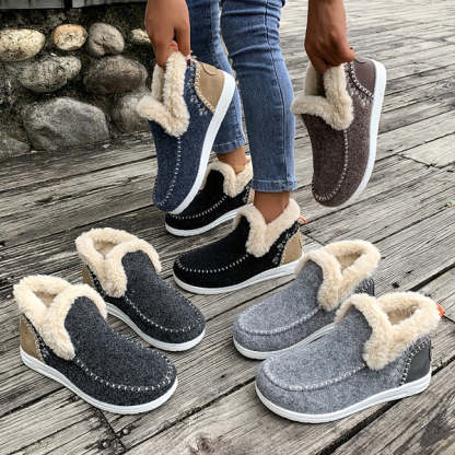 🥾Soft, plush slip-on sneakers for cozy feet