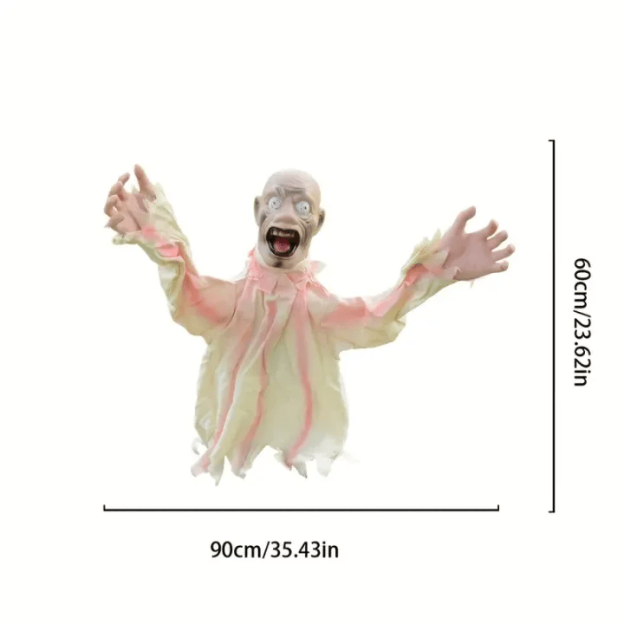 🎃Activated Swing Ghost Prop - Spooky Sound Effects, Adjustable Sizes for Halloween - Create an Authentic Horror😈Free shpping-PLAWLTD