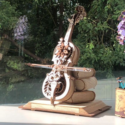 Magic Cello Mechanical 3D Wooden Music Box Puzzle