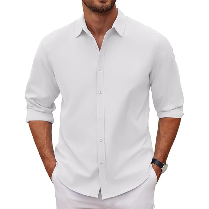 Men's Long Sleeve Anti-Wrinkle Button Down Casual Fall Shirt