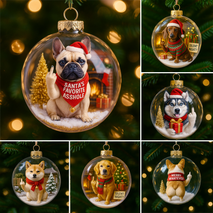 🐶Funny Dog Christmas Ornaments – Naughty Paws, Holiday Laughs!