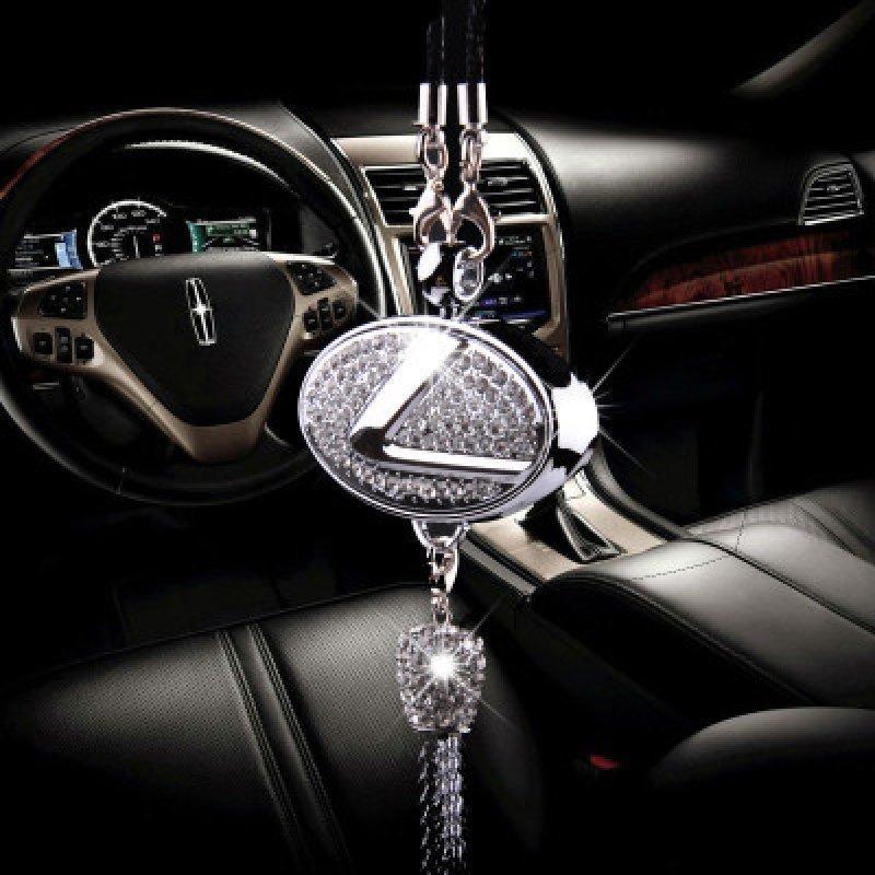 📣High-End Car Rearview Mirror Diamond-Encrusted Perfume Pendant