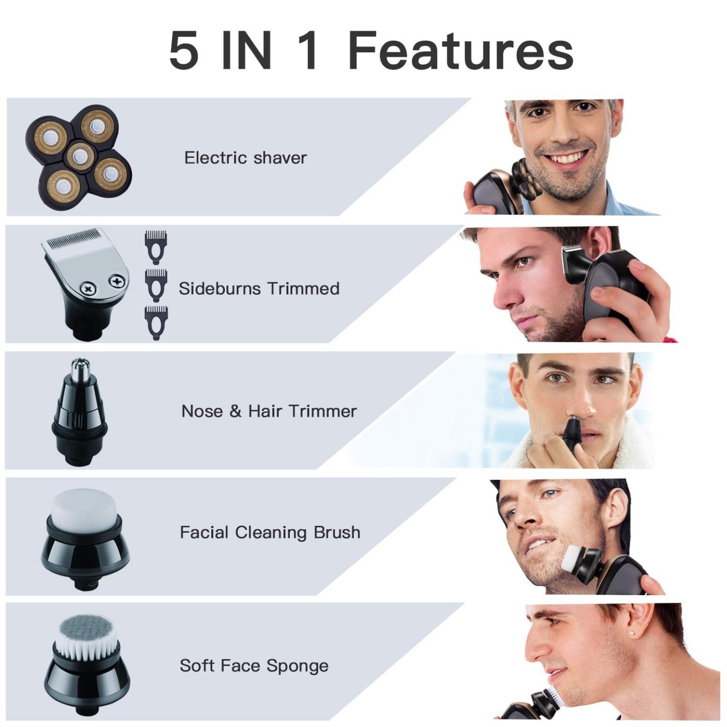 🔥Last Day 49% OFF - 🔥5 In 1 Effortless Head Shaving: Must-Have Shaver For Bald Guys💥 