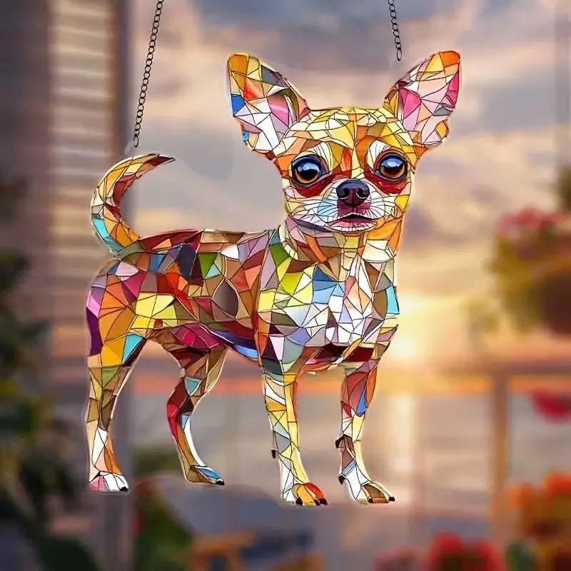 🌞🐕‍🦺Cute Chihuahua Suncatcher