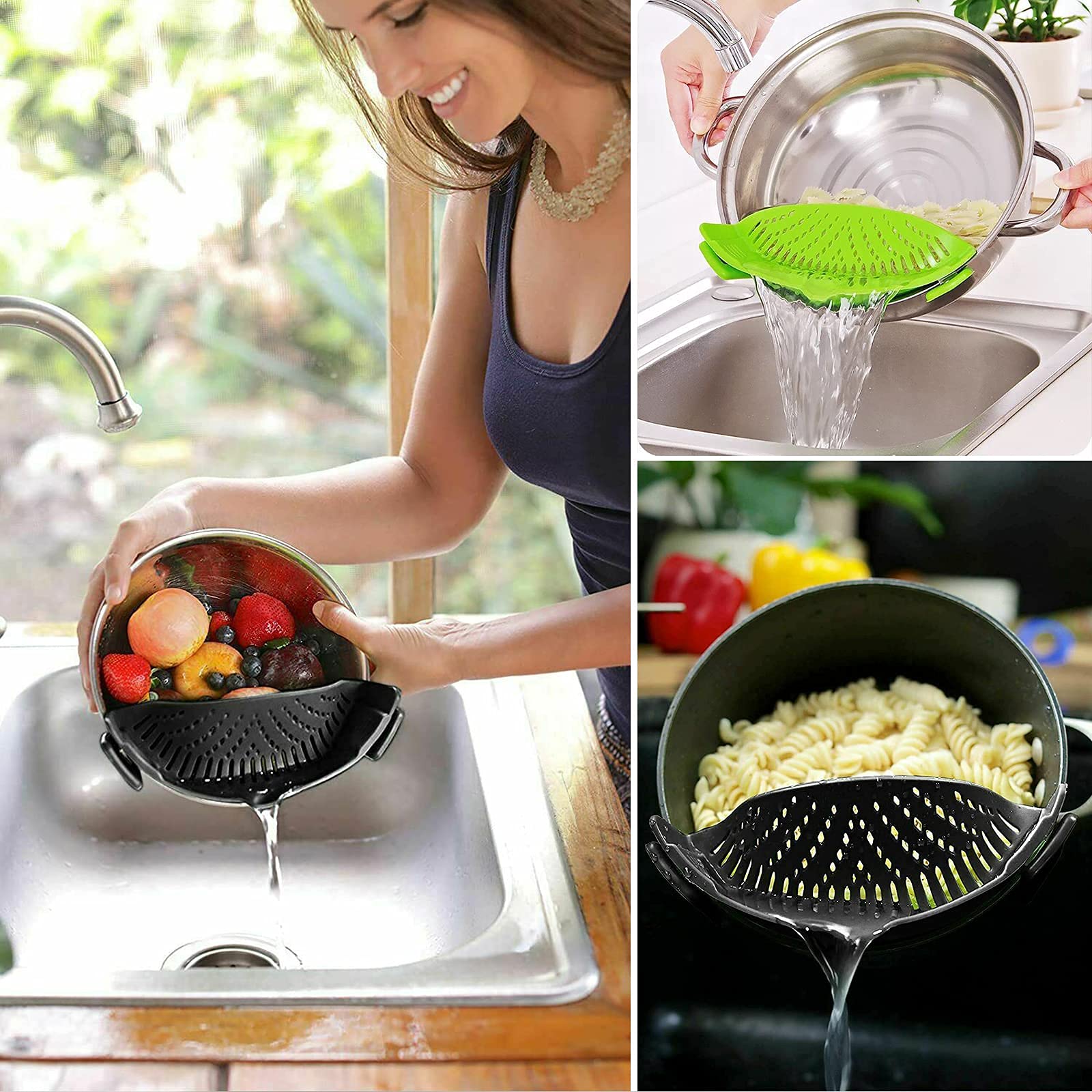 LAST DAY 49% OFF💧Silicone Clip-On Strainer - Fits All Pots and Bowls