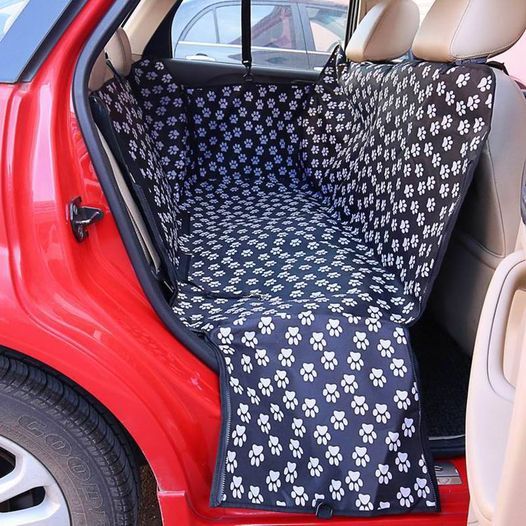 Paw Prints Waterproof Backseat Cover