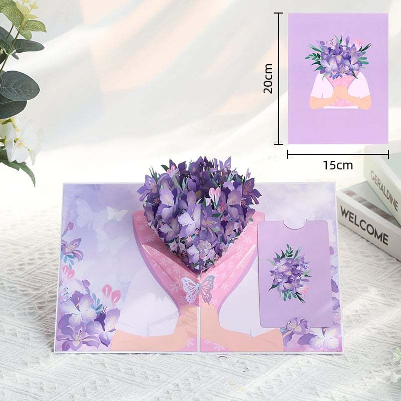 🌸3D Flower Bouquet Pop-Up Card – Gift & Keepsake in One